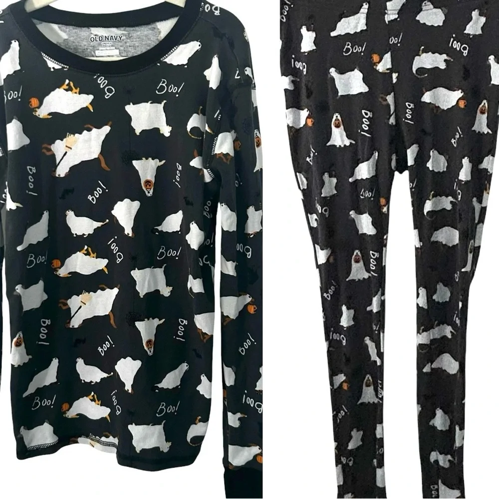 Old Navy‎ Kid's Halloween Dog Ghost Cotton Pajamas in Size XL